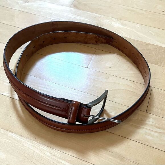 Paul Frederick Genuine Leather Made In Italy Cognac Brown Belt 42 - Picture 14 of 15